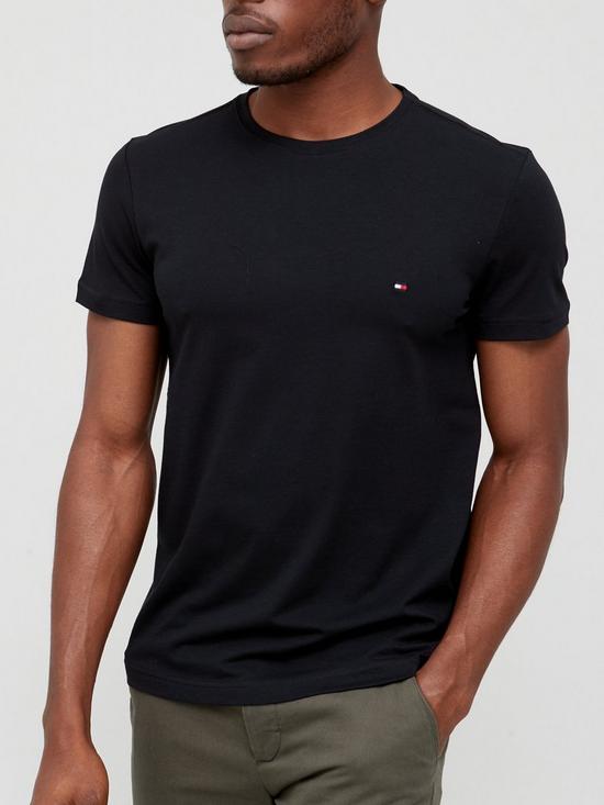 Tommy Hilfiger Core Stretch Slim Fit T-Shirt - Black | very.co.uk