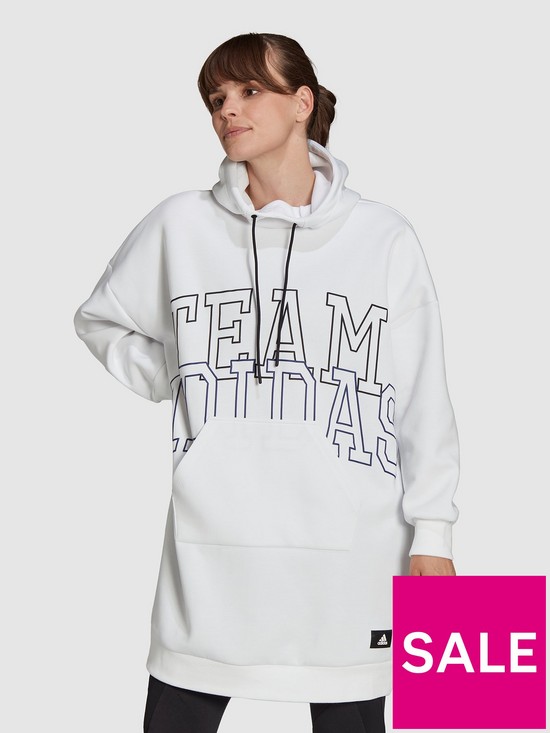 front image of adidas-women-in-power-overhead-hoodie-white