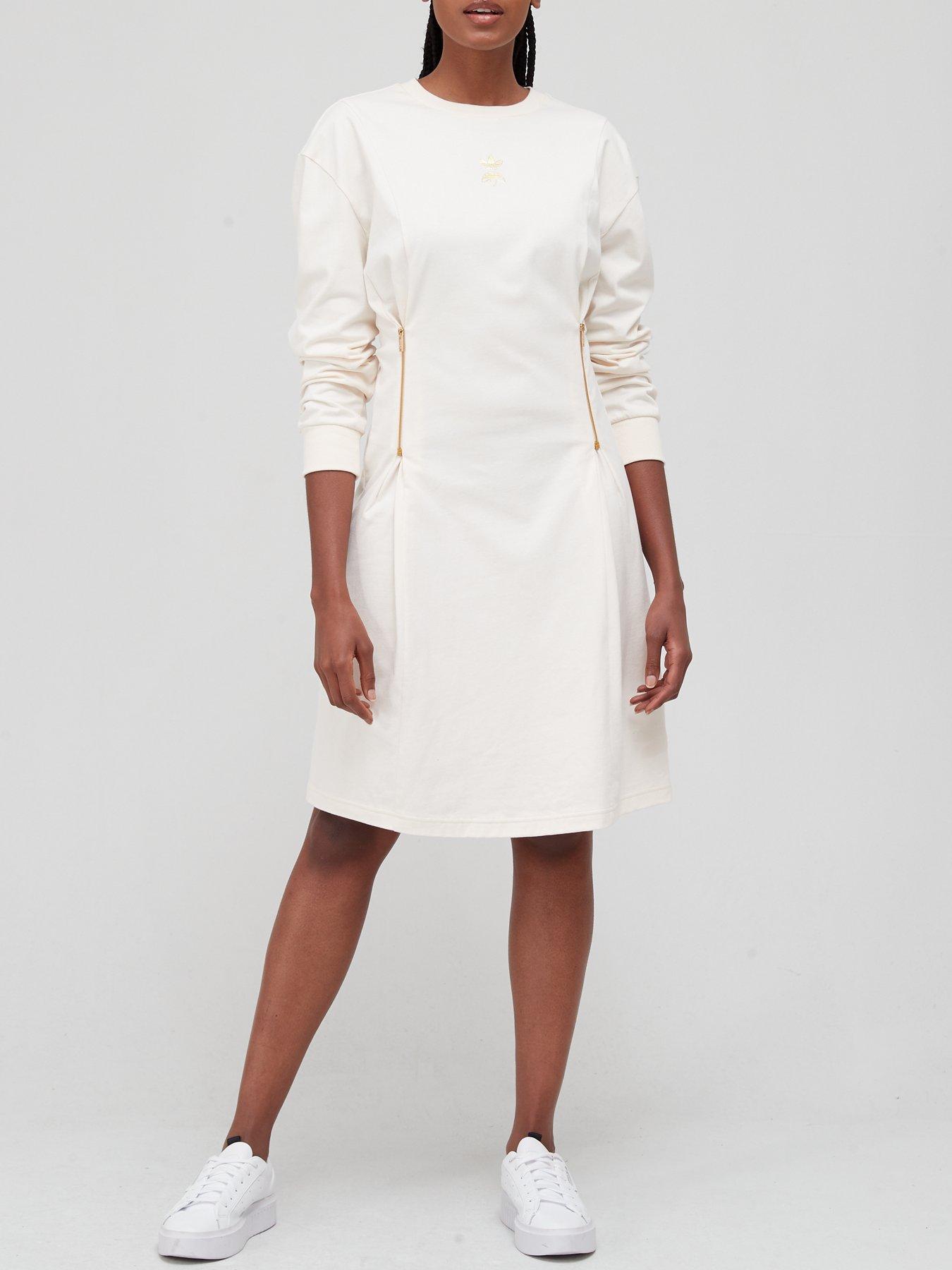 Dresses Zipper Long Sleeve Dress - Off White