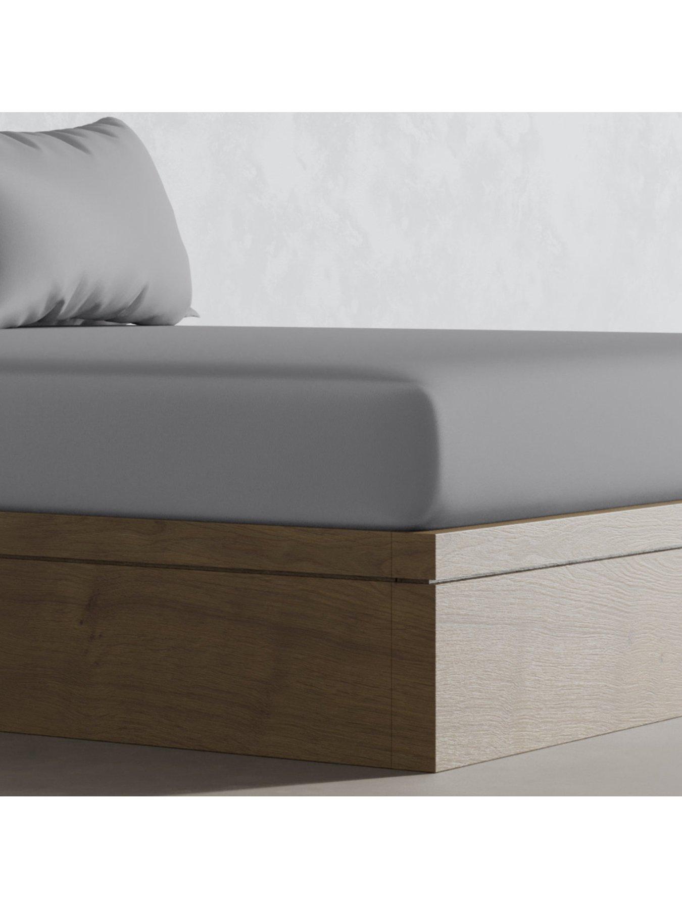 Product photograph of Panda London Panda 100 Bamboo Fitted Sheet - Ks - Dove Grey from very.co.uk