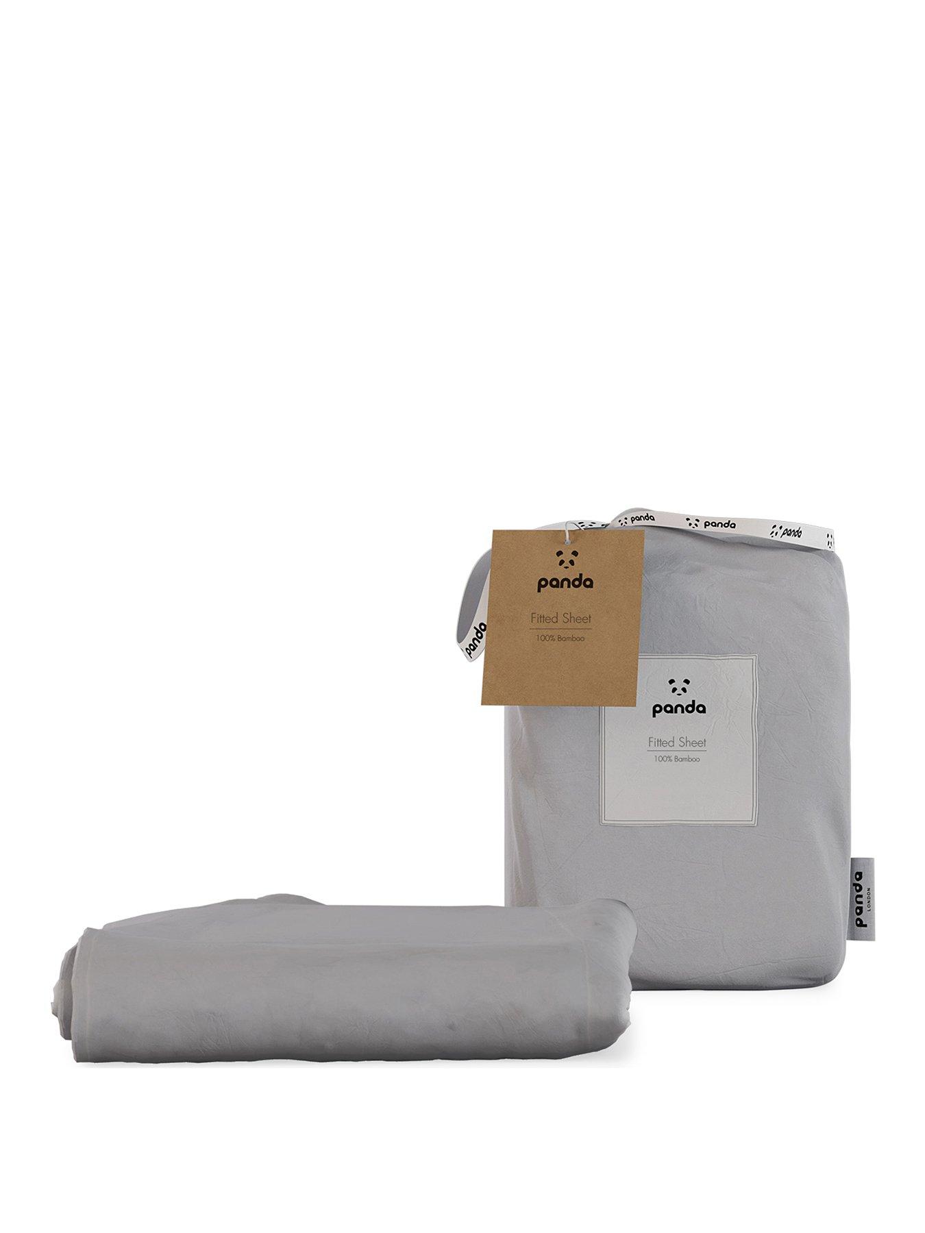 Panda London Panda 100 Bamboo Fitted Sheet Ks Dove Grey very.co.uk