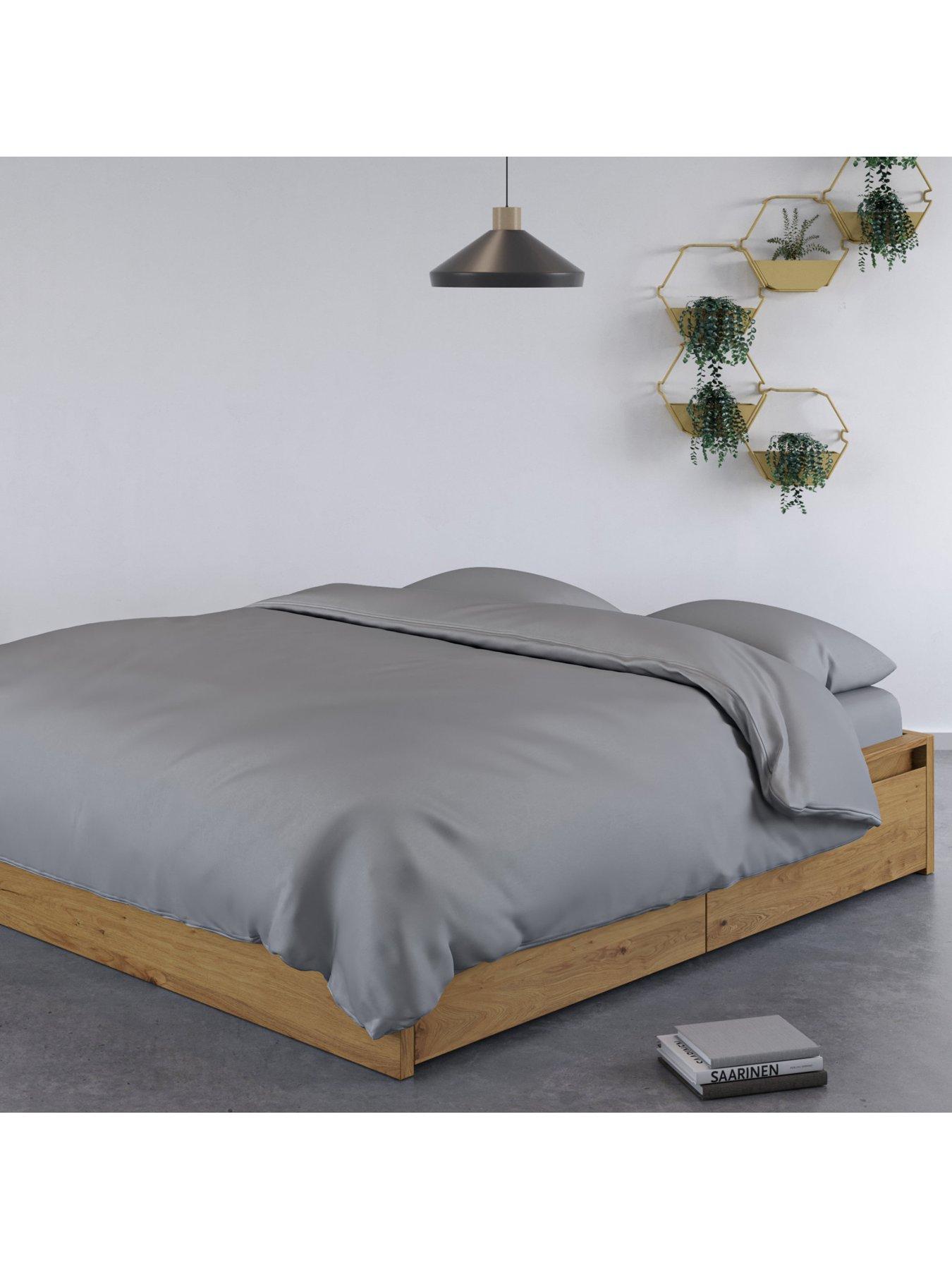 Product photograph of Panda London Panda 100 Bamboo Duvet Cover - Dove Grey from very.co.uk