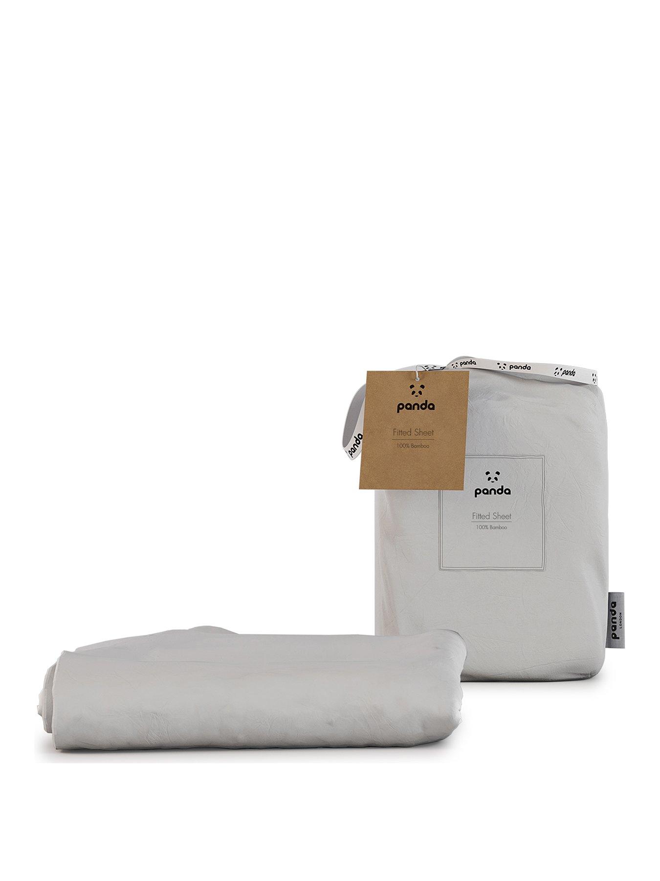 Panda London Panda 100 Bamboo Fitted Sheet White very.co.uk