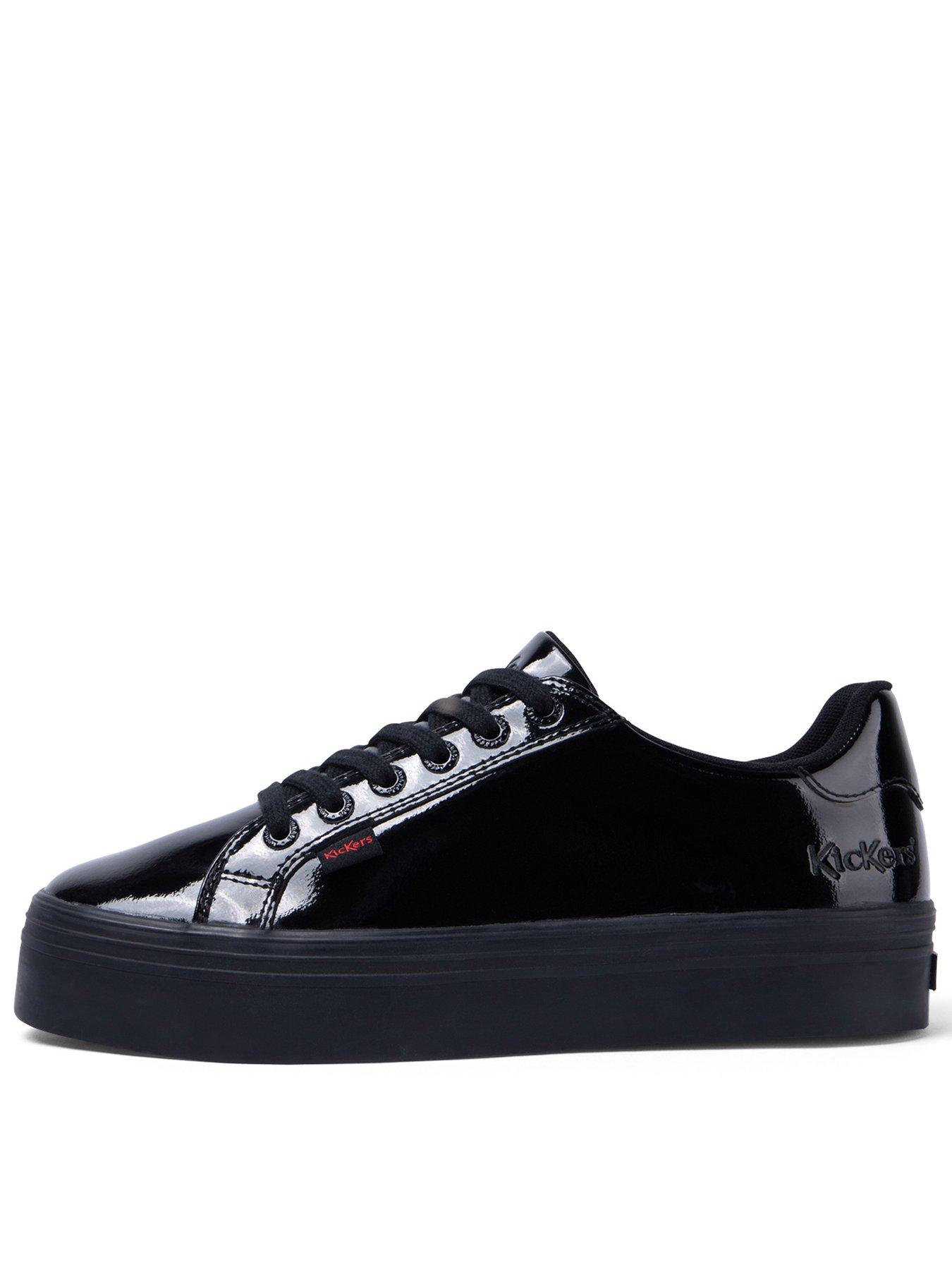 Image 1 of 5 of Kickers Tovni Stack Patent Leather Trainer - Black