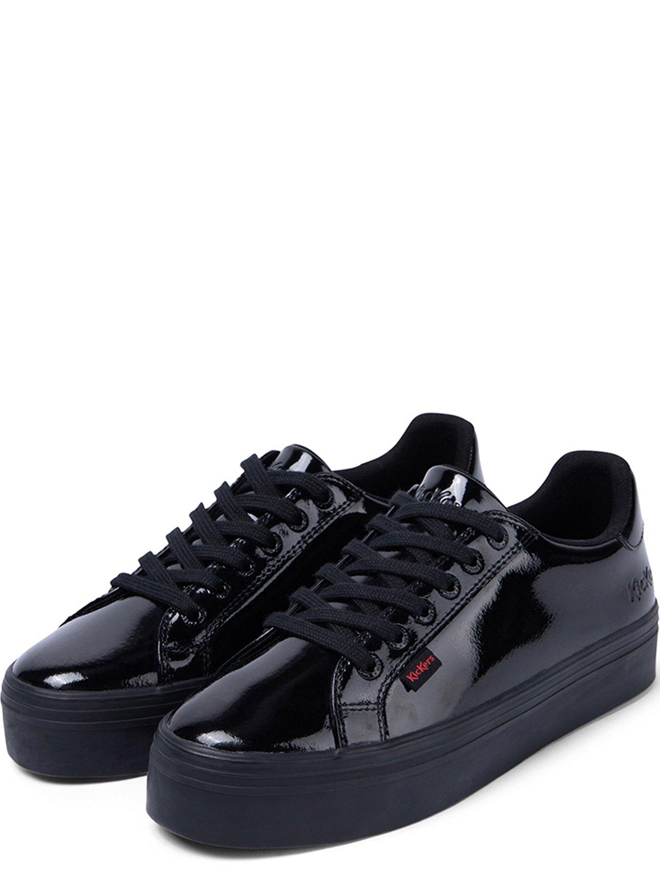 Image 3 of 5 of Kickers Tovni Stack Patent Leather Trainer - Black