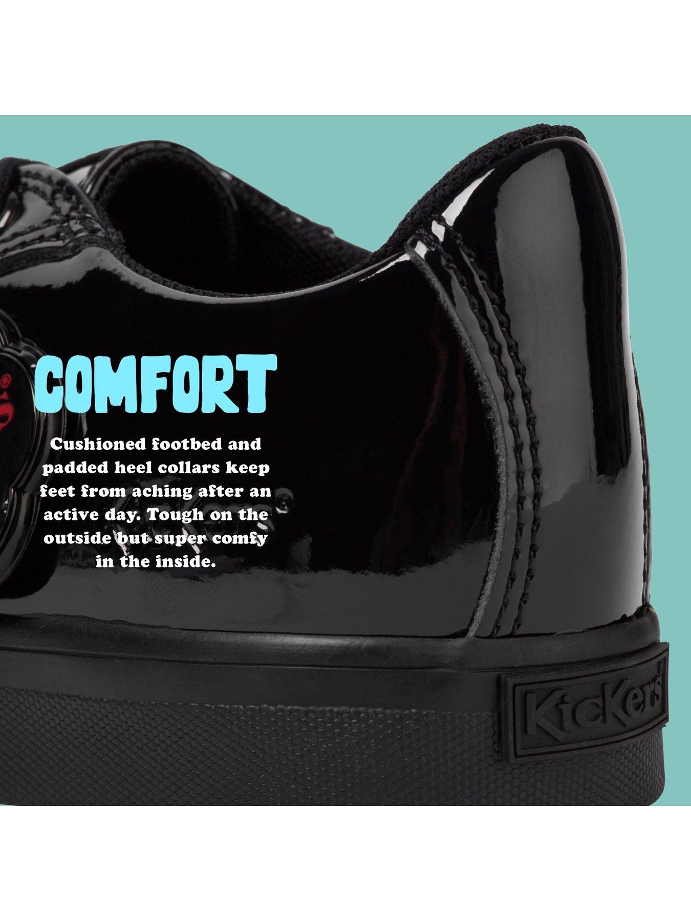 Image 4 of 5 of Kickers Tovni Stack Patent Leather Trainer - Black