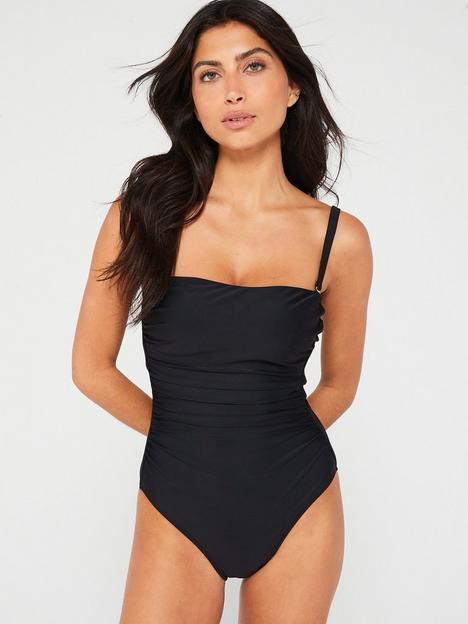 v-by-very-shape-enhancing-bandeau-ruched-removable-strapnbspswimsuit-black