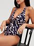  image of v-by-very-shape-enhancing-knot-front-halter-neck-swimsuit-navy