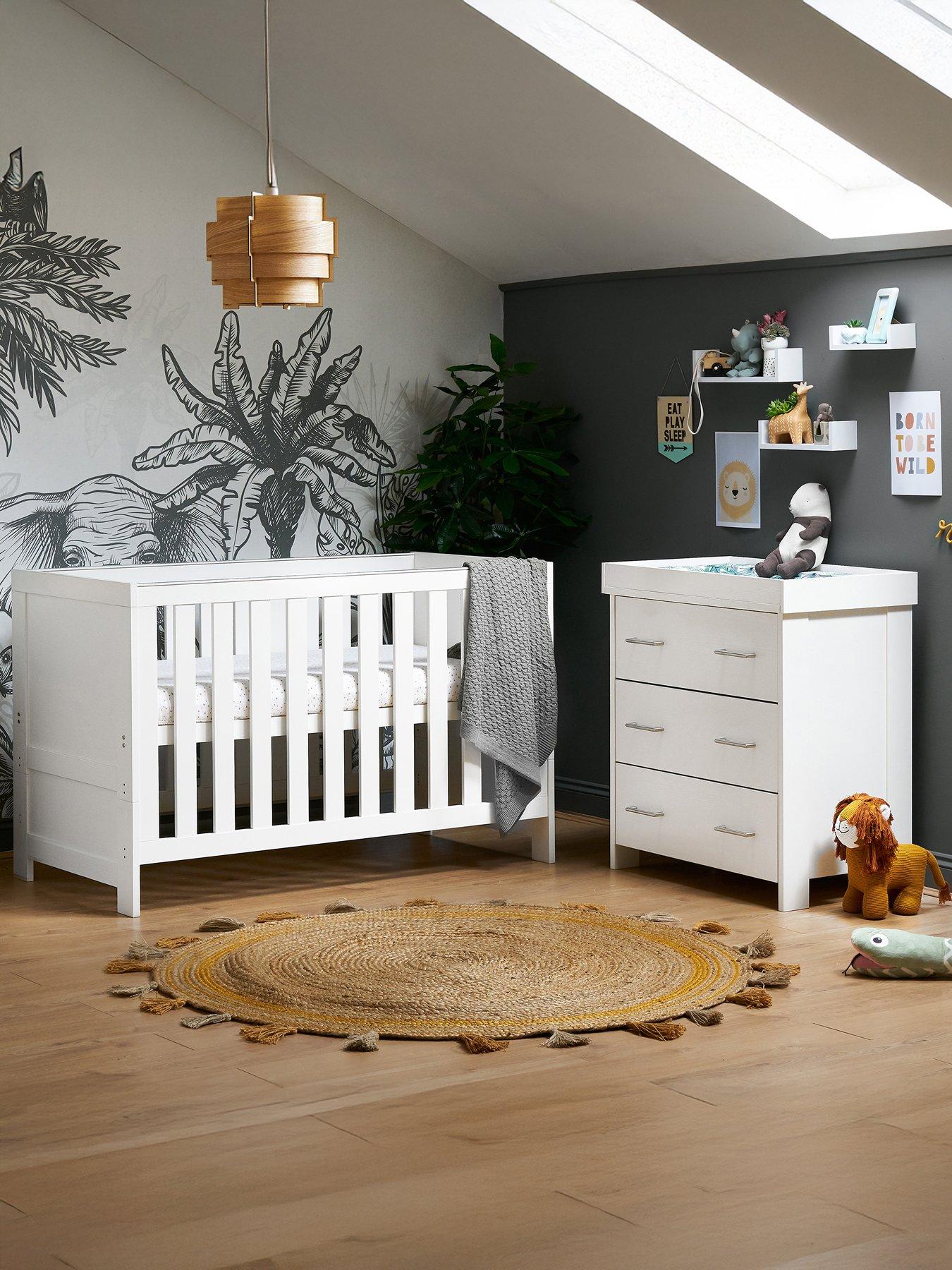 Obaby Nika Cot Bed  &  Changing Unit