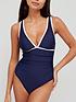  image of v-by-very-shape-enhancing-mesh-panel-detail-swimsuit-navy