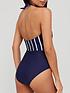  image of v-by-very-shape-enhancing-halter-neck-belted-swimsuit-stripe