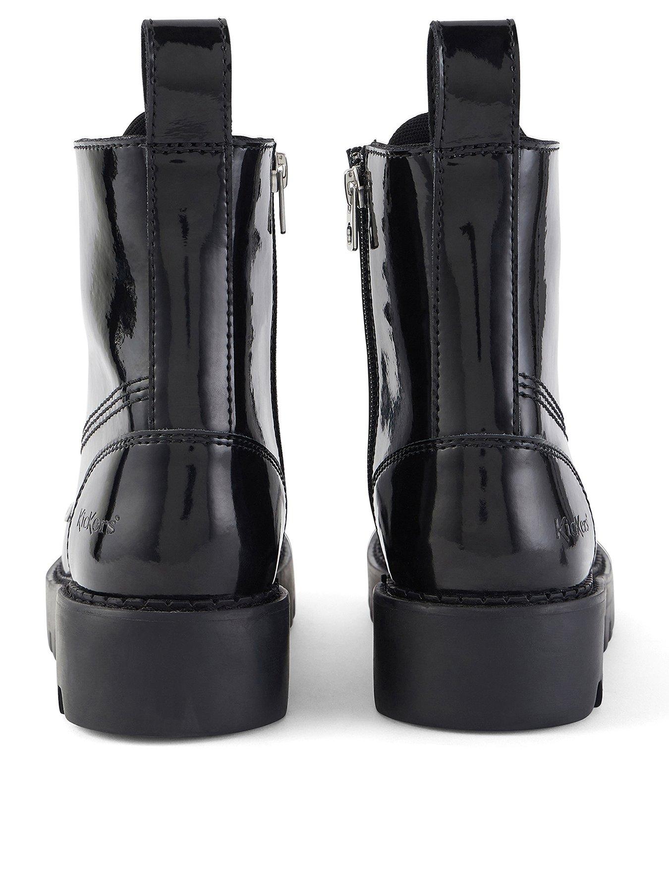kickers kizziie cleated ankle boots in black