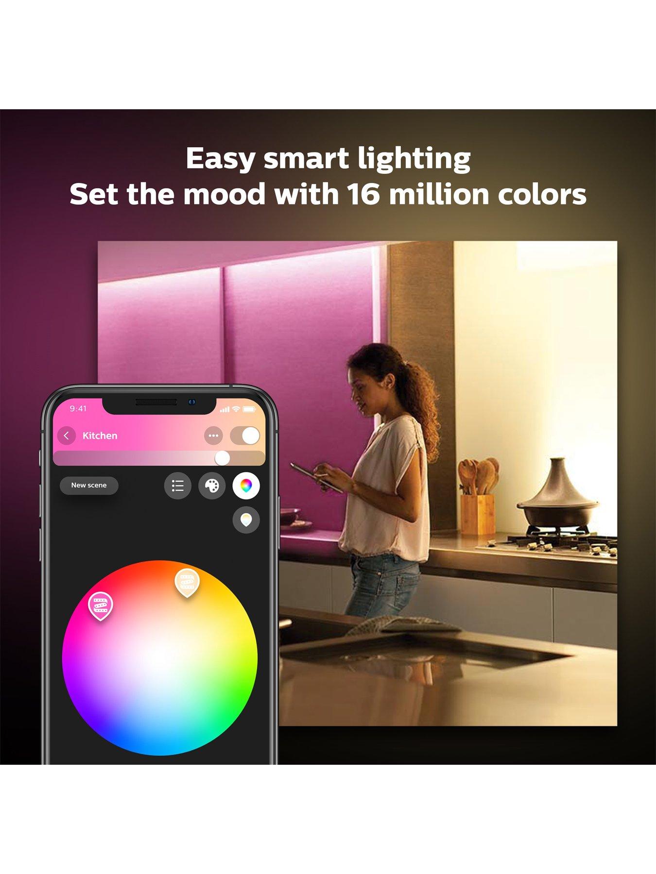 Image 3 of 6 of Philips Hue Hue Play Smart Light Bar White &amp; Colour Ambiance Double Pack and Lightstrip Plus 2m Kit