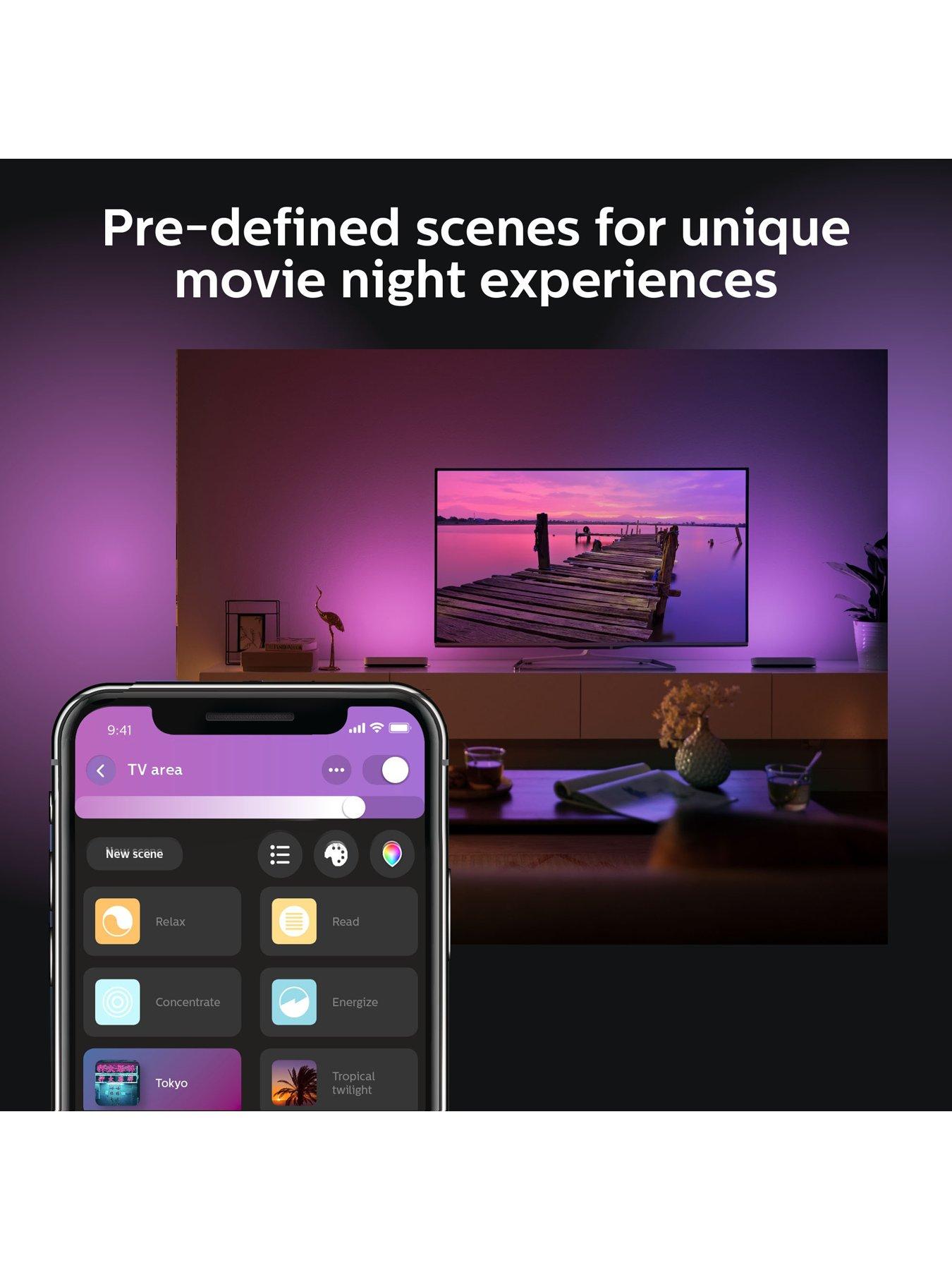 Image 4 of 6 of Philips Hue Hue Play Smart Light Bar White &amp; Colour Ambiance Double Pack and Lightstrip Plus 2m Kit