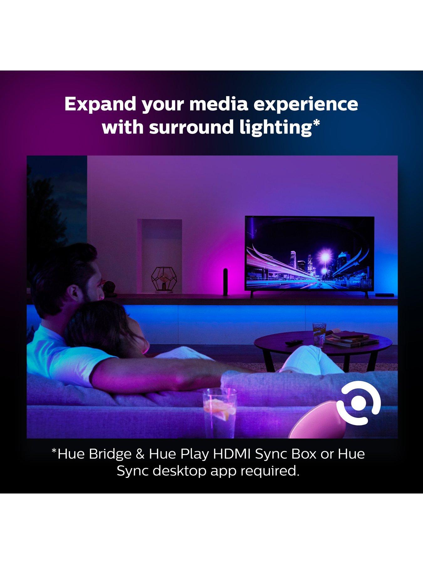 Image 5 of 6 of Philips Hue Hue Play Smart Light Bar White &amp; Colour Ambiance Double Pack and Lightstrip Plus 2m Kit
