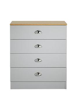 Product photograph of Lloyd Pascal Henley 4 Drw Chest With Cup Handles from very.co.uk