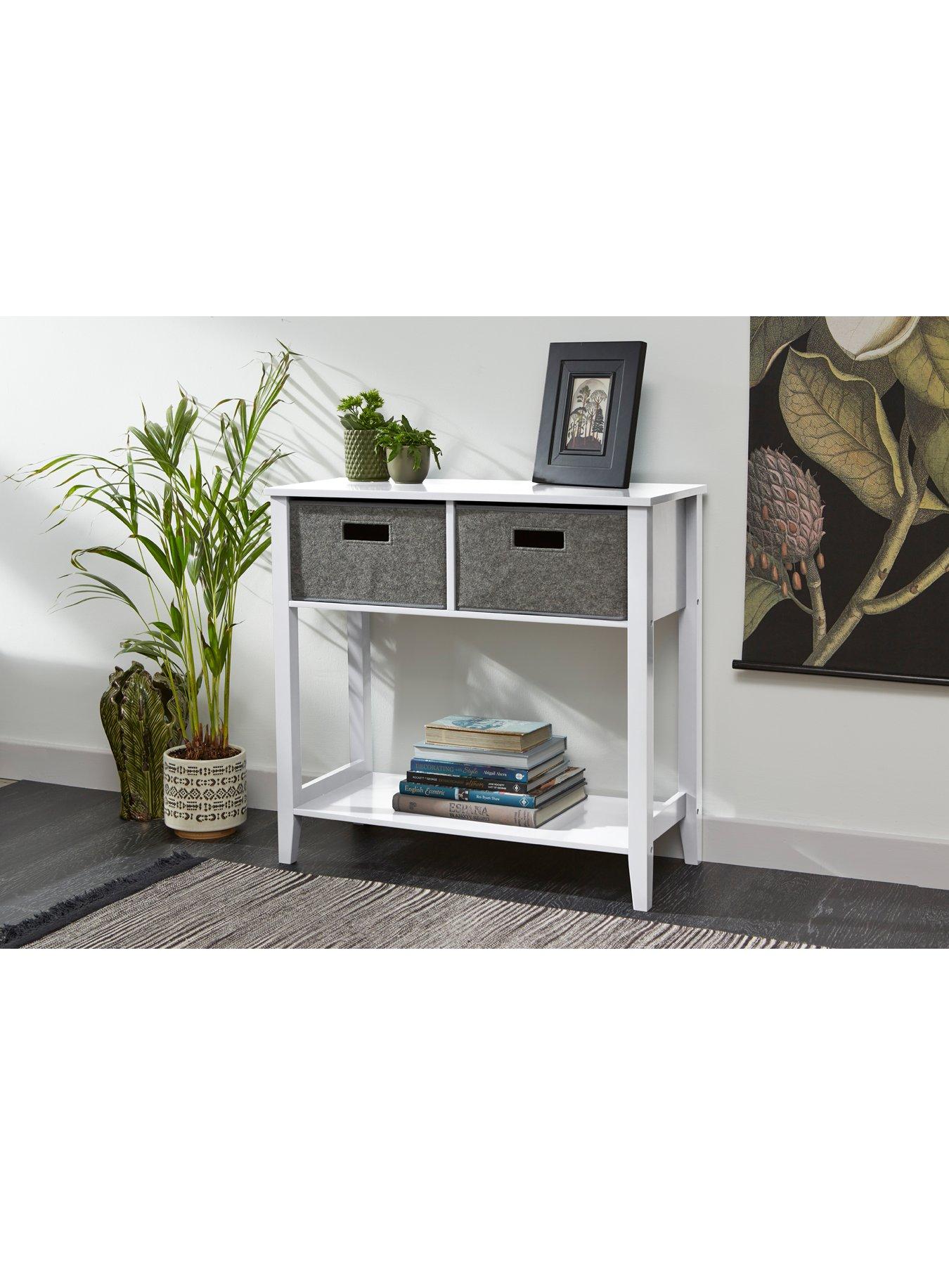Product photograph of Lloyd Pascal Oxford Console With 2 Felt Drawers And Bottom Shelf from very.co.uk