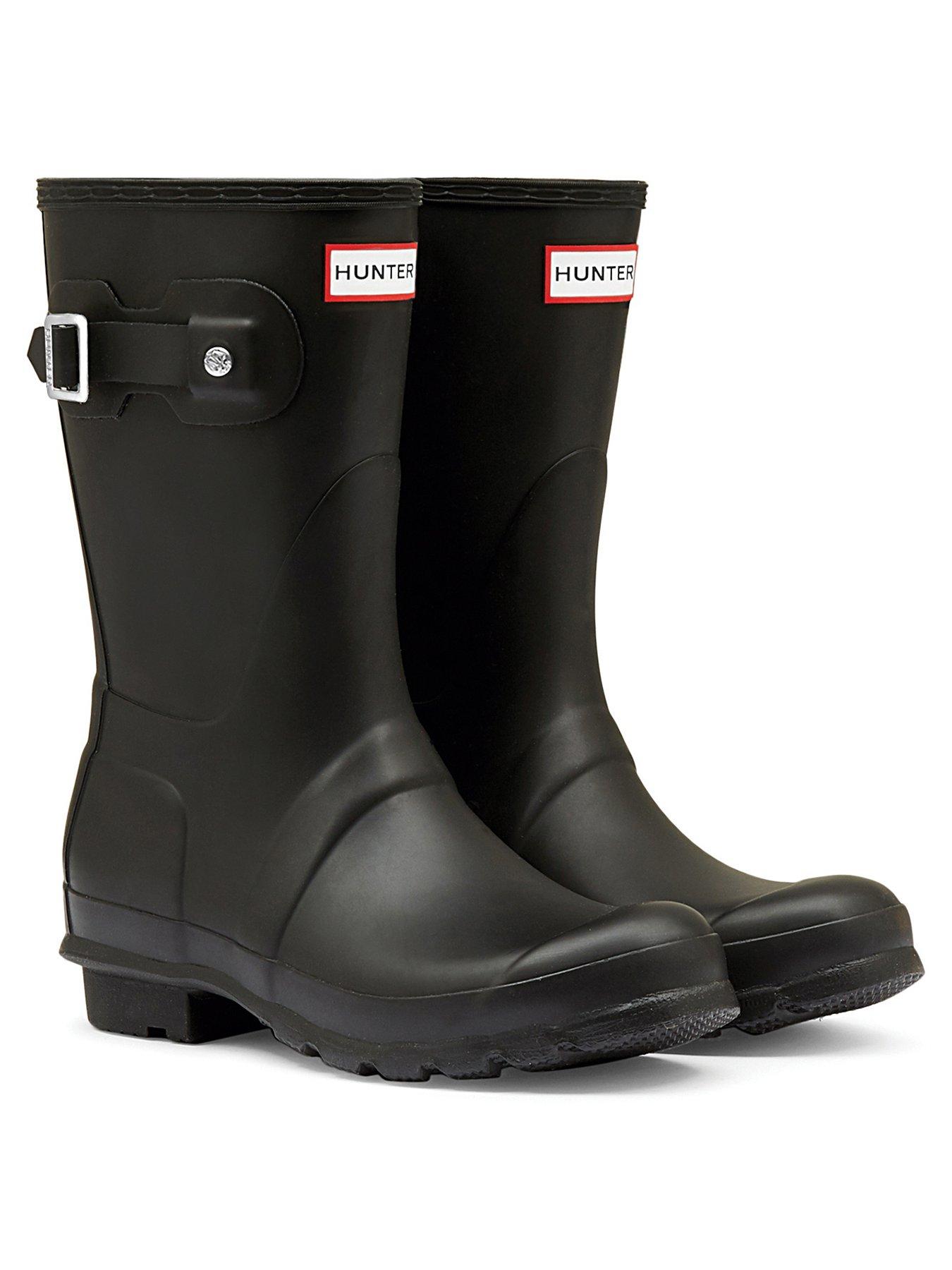 Black gloss hunter wellies size 5 best sale