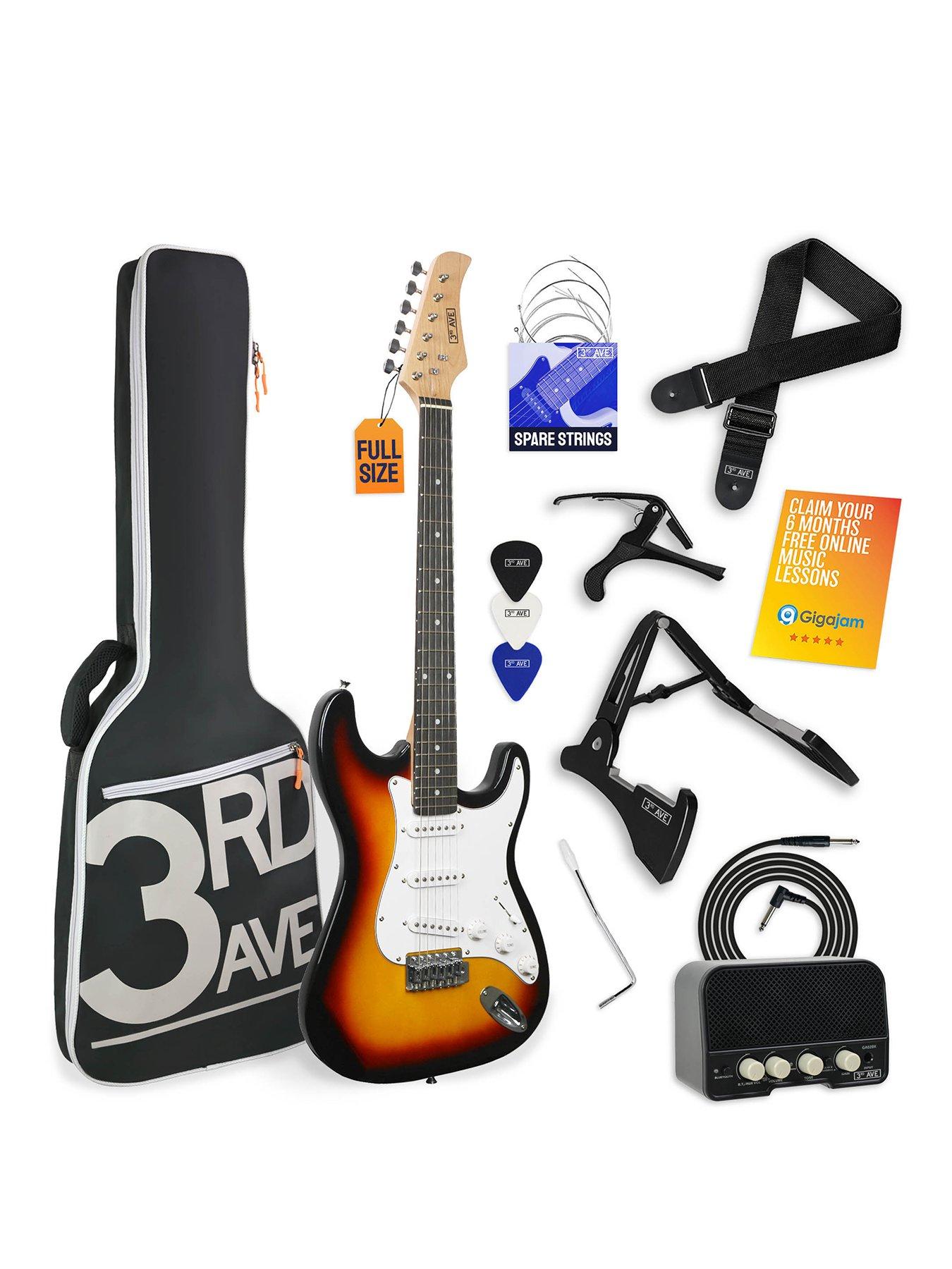 3rd Avenue Full Size 4/4 Electric Guitar Ultimate Kit with Amp - 6 Months FREE Lessons - Sunburst