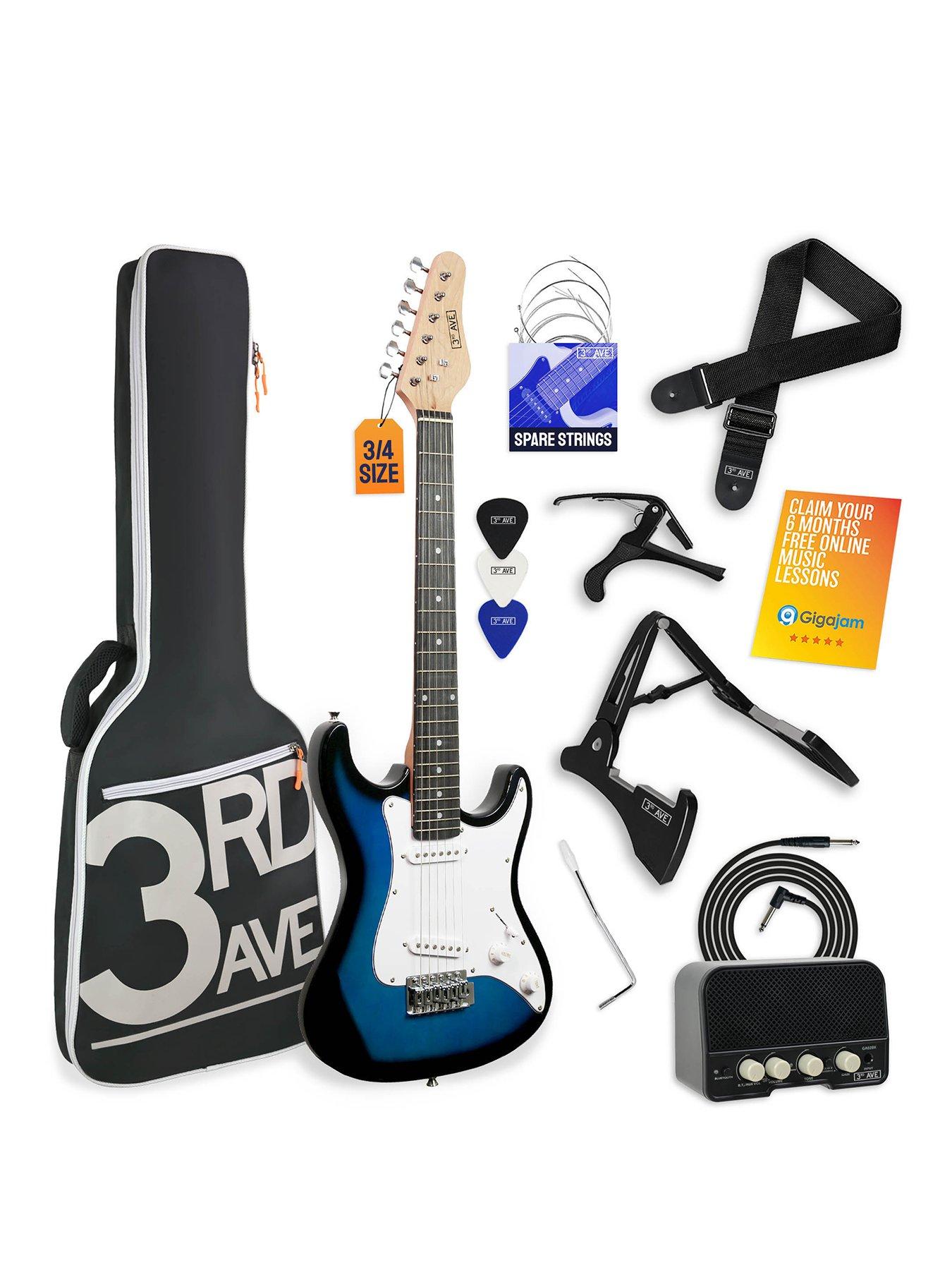 3rd Avenue 3/4 Size Electric Guitar Ultimate Kit with Amp - 6 Months FREE Lessons - Blueburst