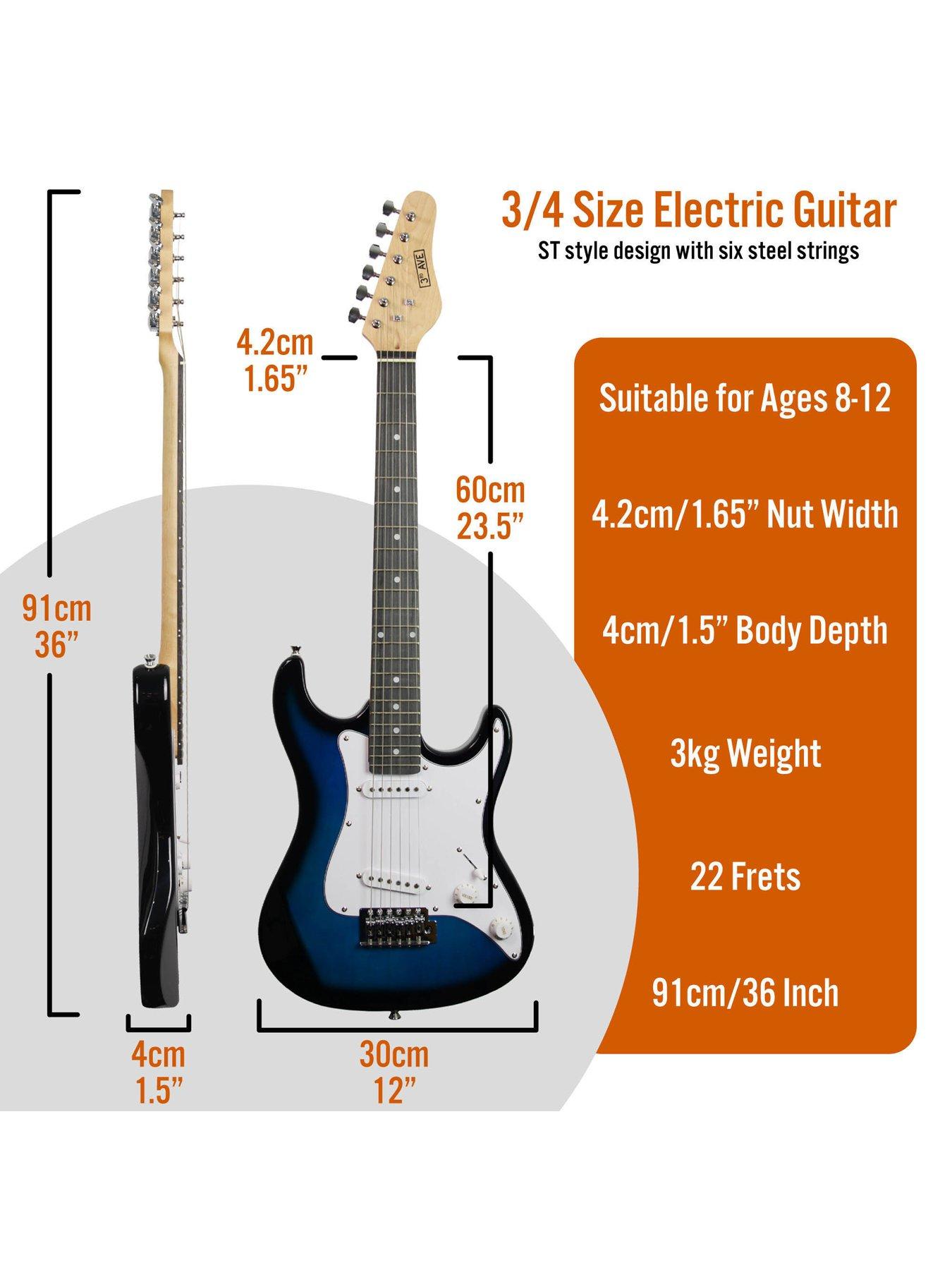 Image 2 of 6 of 3rd Avenue 3/4 Size Electric Guitar Ultimate Kit with 10W Amp - 6 Months FREE Lessons - Blueburst