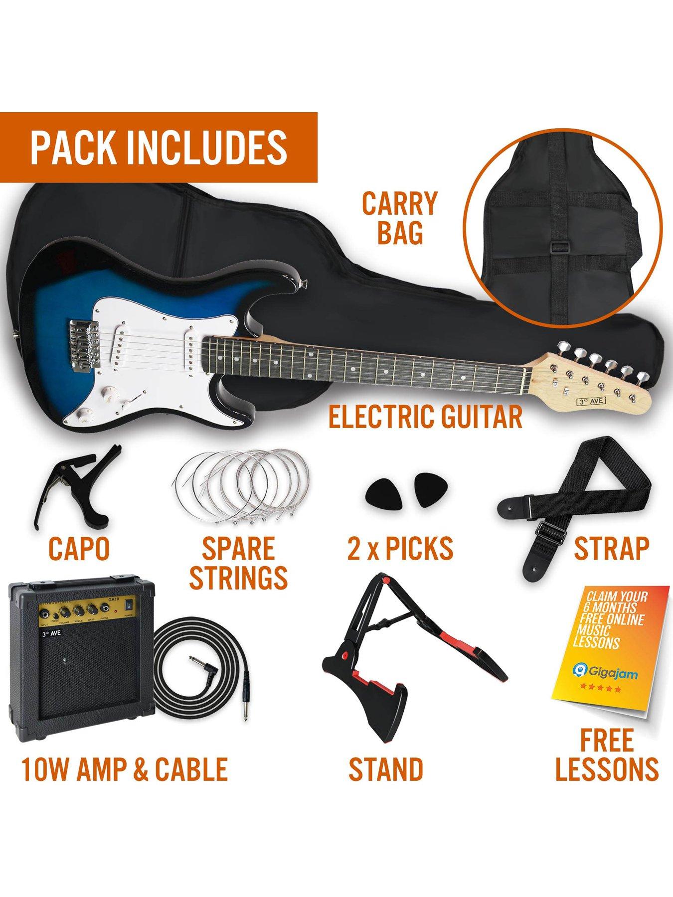 Image 3 of 6 of 3rd Avenue 3/4 Size Electric Guitar Ultimate Kit with 10W Amp - 6 Months FREE Lessons - Blueburst