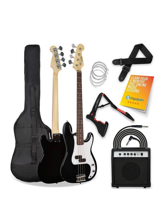 front image of 3rd-avenue-full-size-bass-guitar-ultimate-kit-with-15w-amp-6-months-free-lessons-black