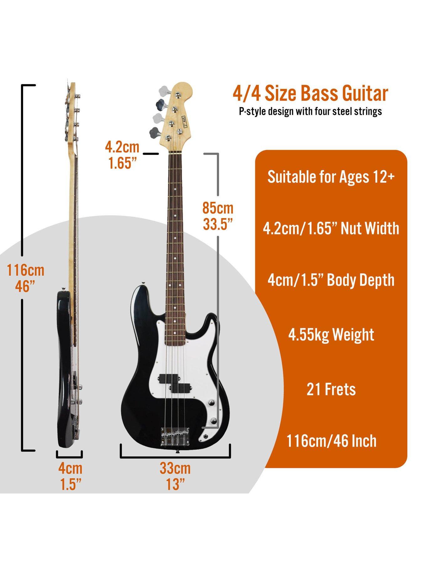 Image 2 of 6 of 3rd Avenue Full Size Bass Guitar Ultimate Kit with 15W Amp - 6 Months FREE Lessons - Black