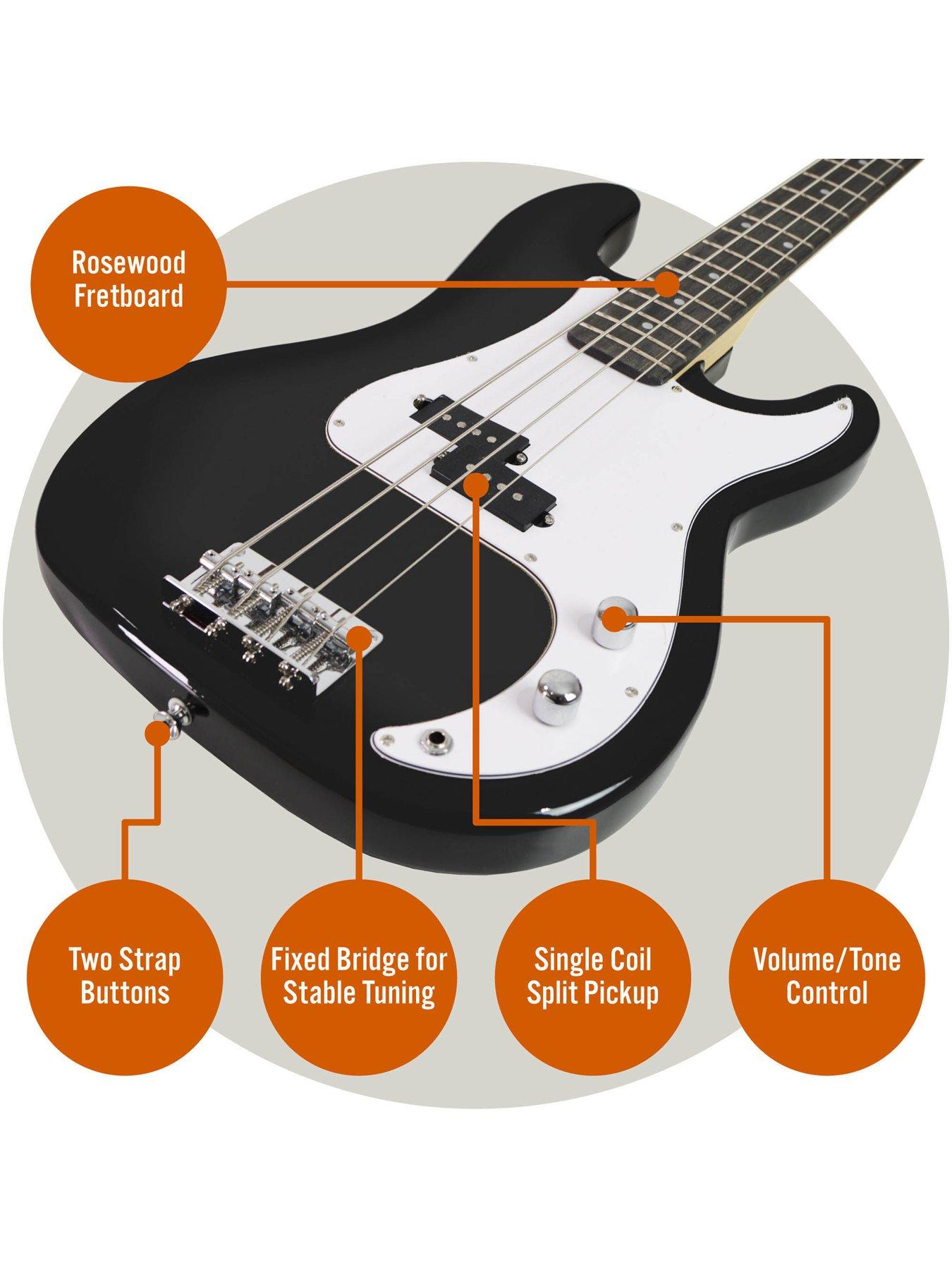 Image 4 of 6 of 3rd Avenue Full Size Bass Guitar Ultimate Kit with 15W Amp - 6 Months FREE Lessons - Black