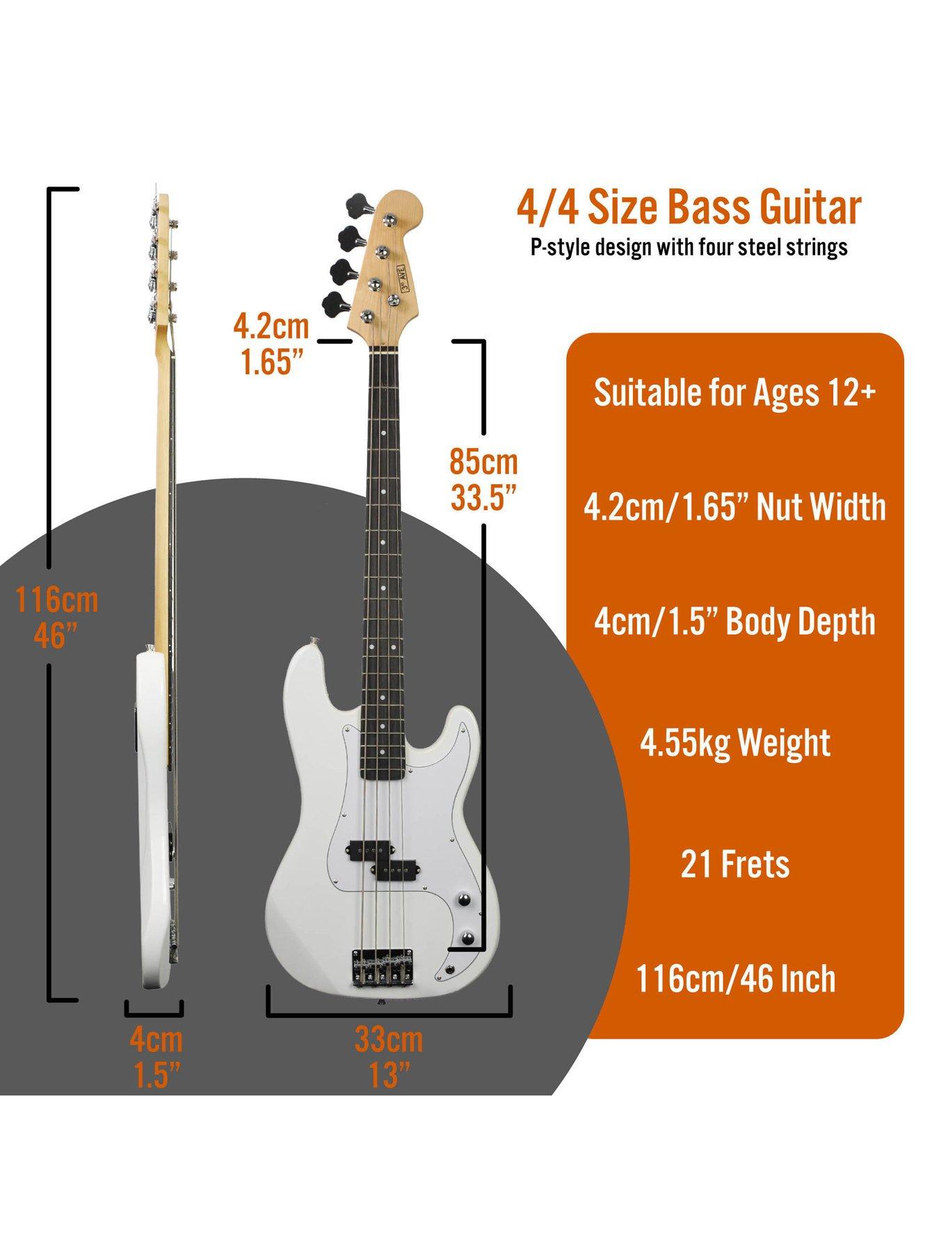 Image 2 of 6 of 3rd Avenue Full Size Bass Guitar Ultimate Kit with 15W Amp - 6 Months FREE Lessons - White