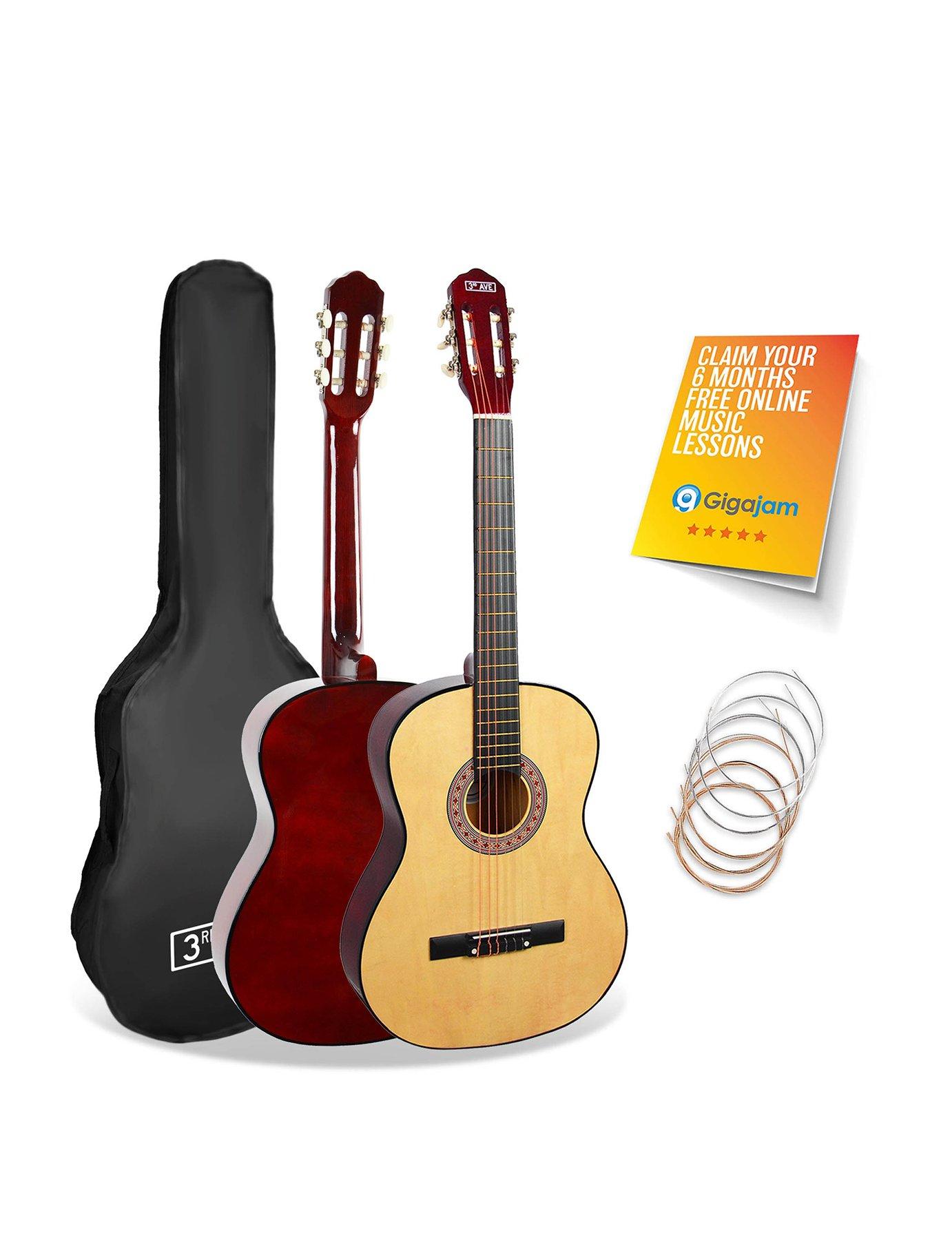 Image 1 of 6 of 3rd Avenue 3/4 Size Kids Classical Guitar Beginner Bundle - 6 Months FREE Lessons - Natural