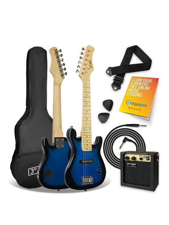 front image of 3rd-avenue-junior-electric-guitar-pack-blueburst