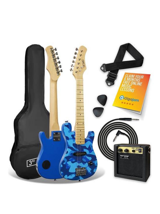 front image of 3rd-avenue-junior-electric-guitar-pack-blue-camo