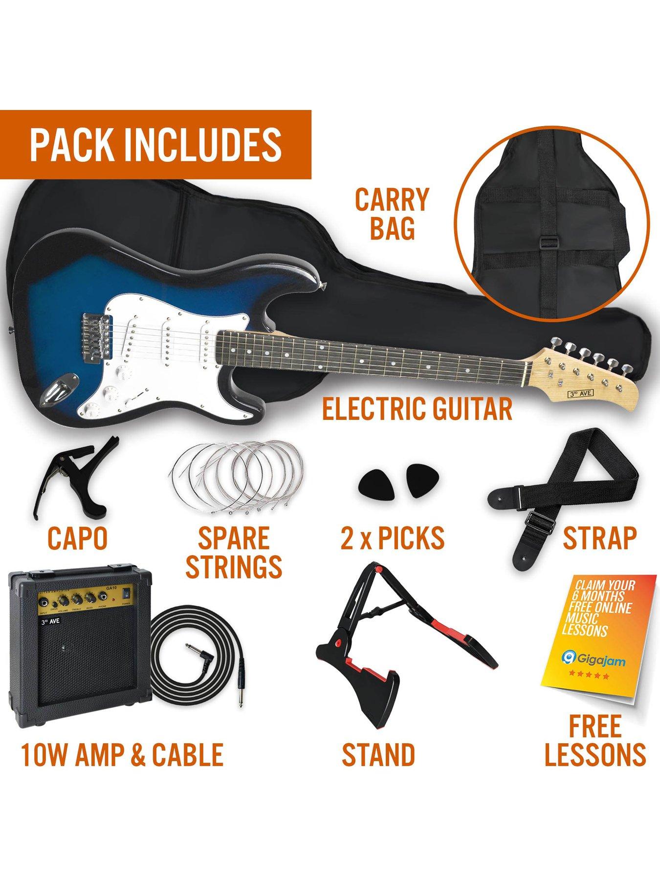 Image 3 of 6 of 3rd Avenue Full Size 4/4 Electric Guitar Ultimate Kit with Amp - 6 Months FREE Lessons - Blue