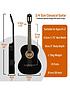 image of 3rd-avenue-34-size-kids-classical-guitar-beginner-bundle-6-months-free-lessons-black