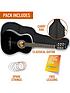  image of 3rd-avenue-34-size-kids-classical-guitar-beginner-bundle-6-months-free-lessons-black