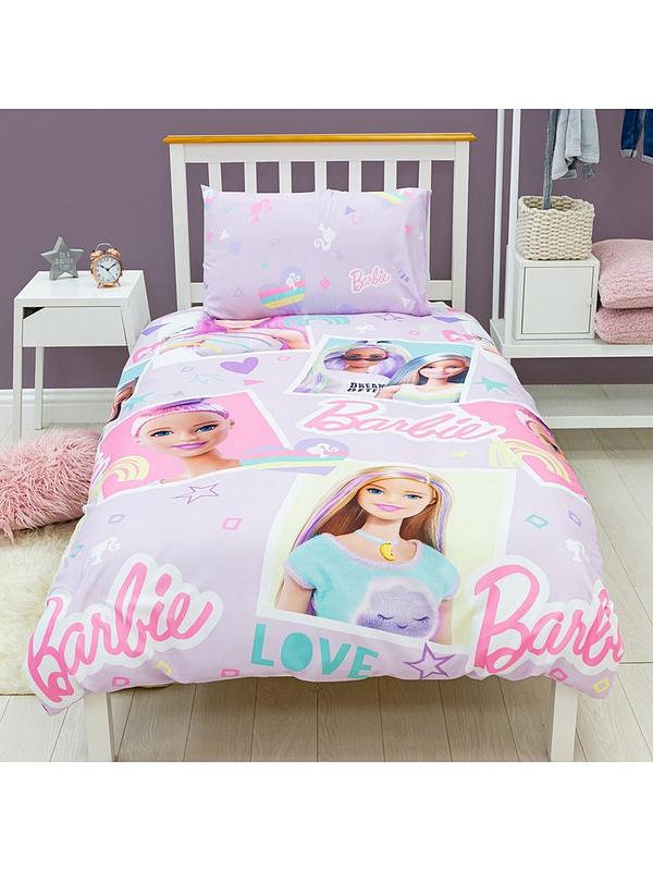 Barbie Lovestruck Single Duvet Cover Set Reversible Children's Bedding Purple 