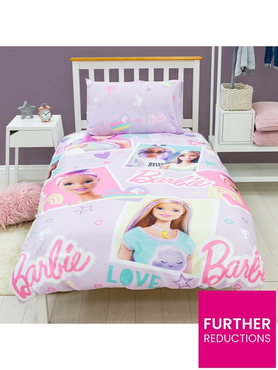 front image of barbie-lovestruck-single-duvet-set