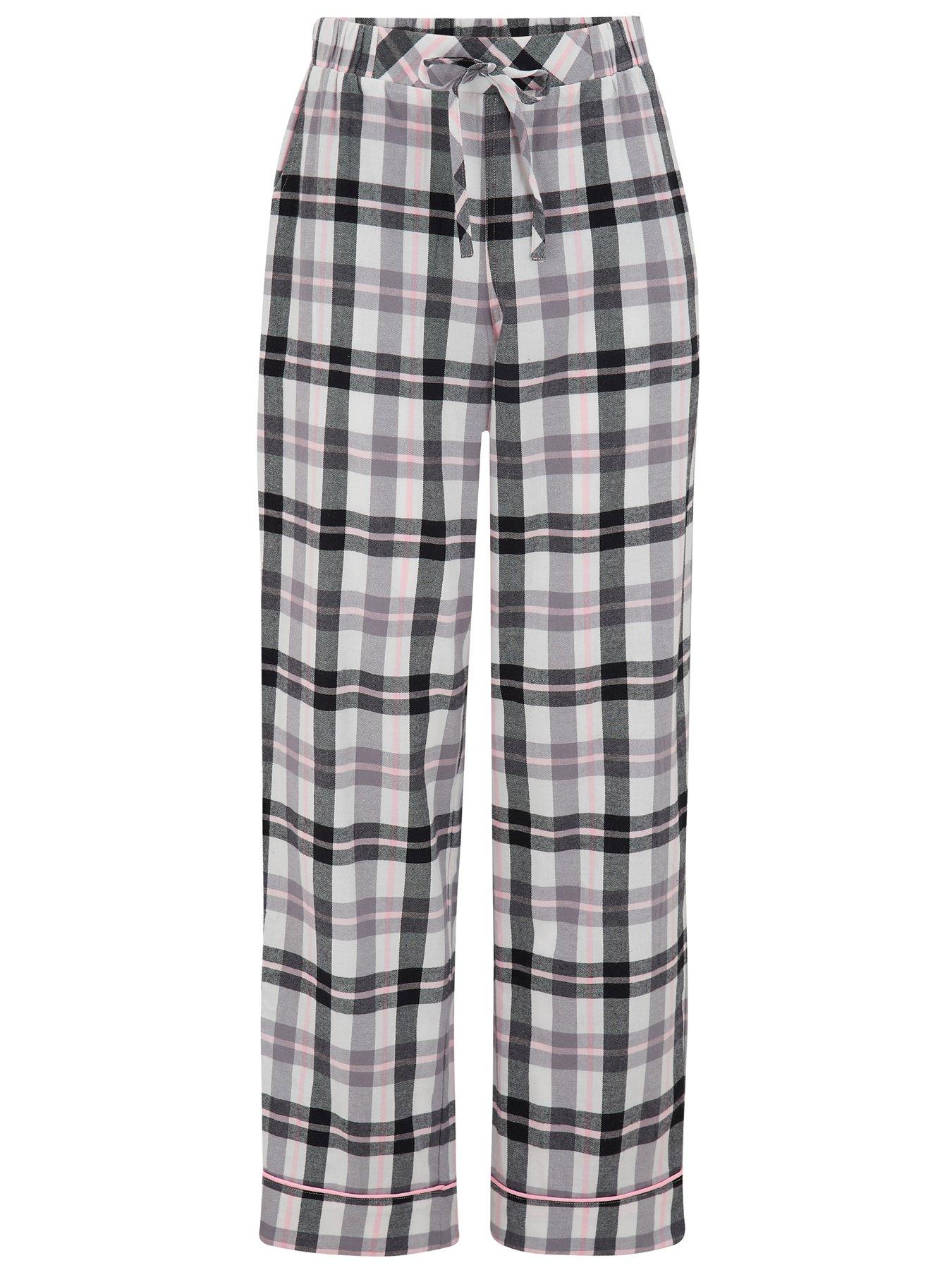 Nightwear & Loungewear Cosy Check Pyjama Set - Black/Ivory
