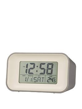 Product photograph of Acctim Clocks Alta Owl Grey Alarm Clock from very.co.uk