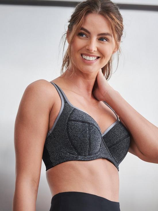 front image of pour-moi-energy-reach-underwired-lightly-padded-sports-bra-blacksilver