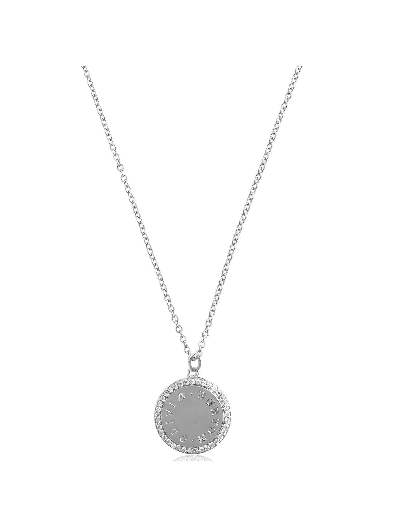  Olivia Burton Diamond Encrusted Necklace - Silver