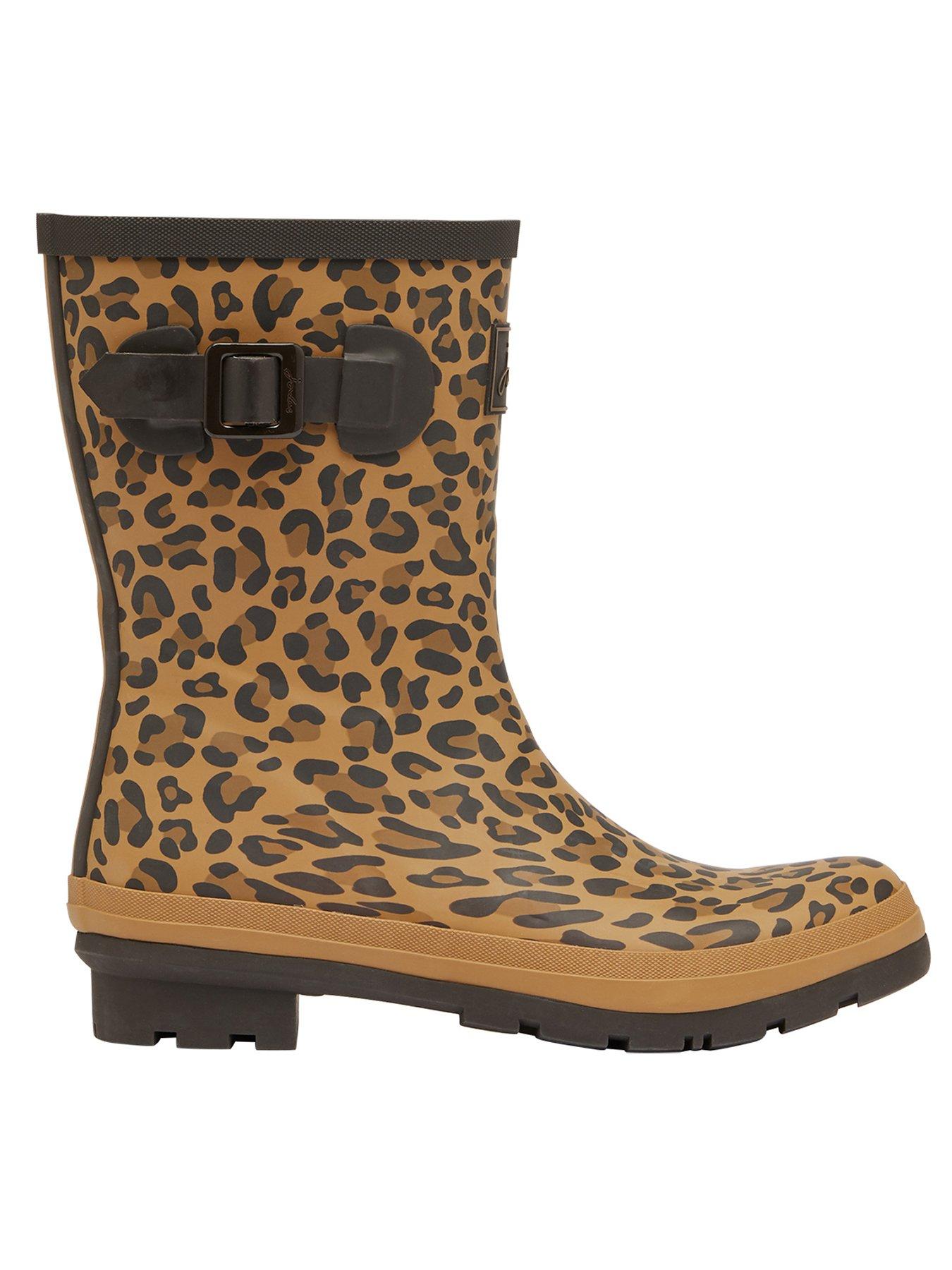 joules tan leopard stripe wellies