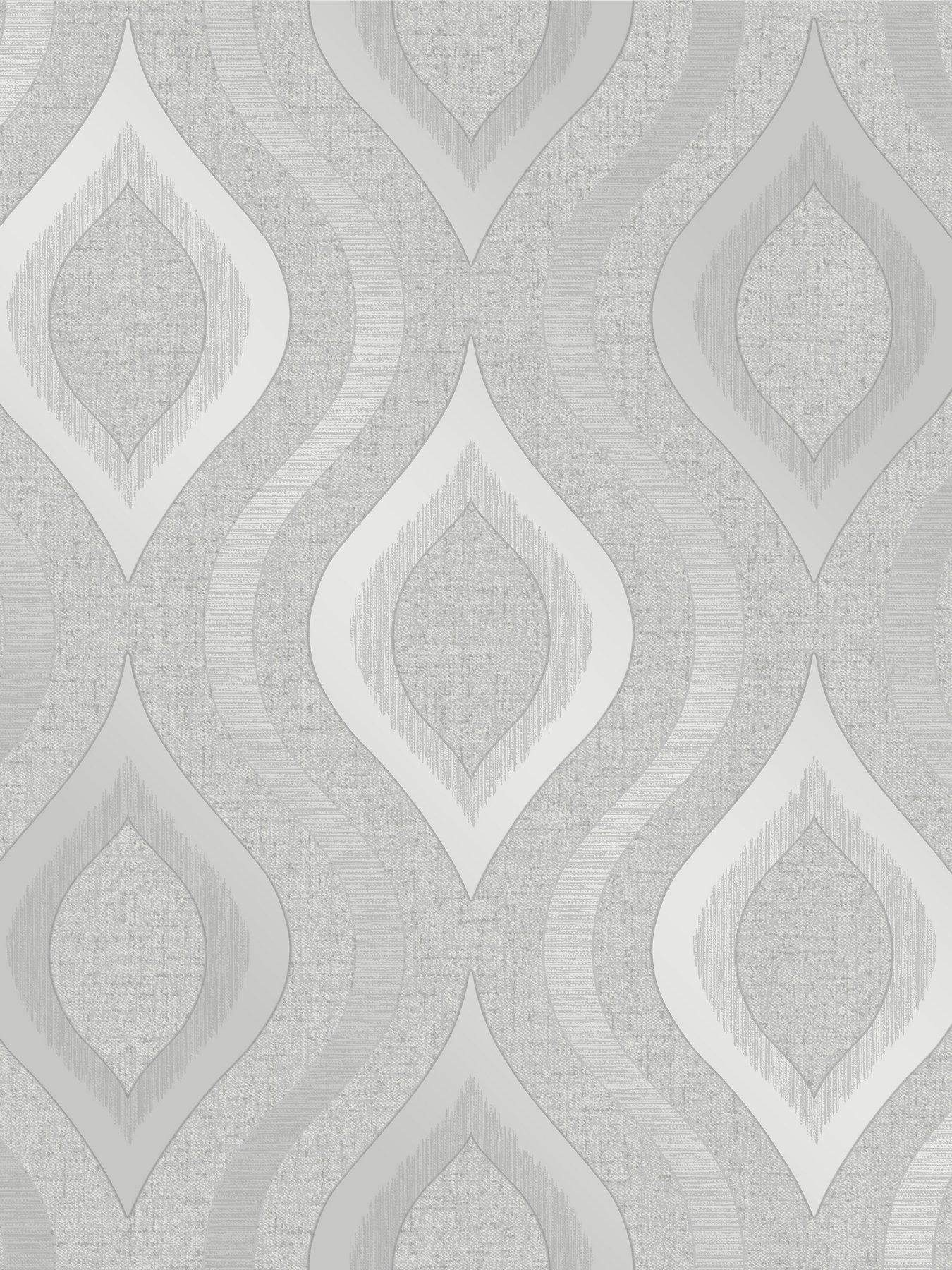 Image 2 of 3 of Fine Decor Quartz Geo Silver and Grey Wallpaper