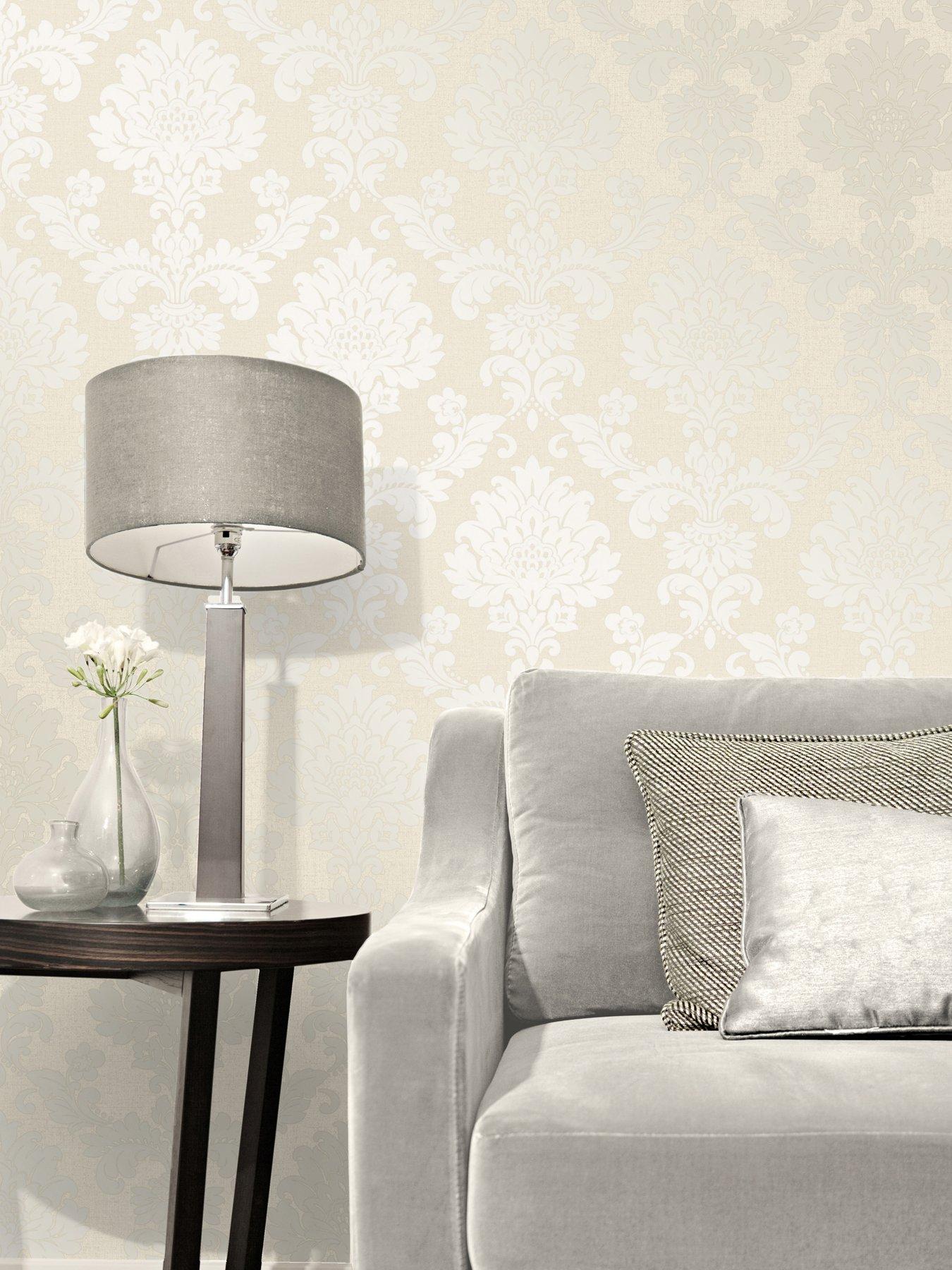 Product photograph of Fine D Cor Fine Decor Quartz Damask Gold Glitter Wallpaper from very.co.uk