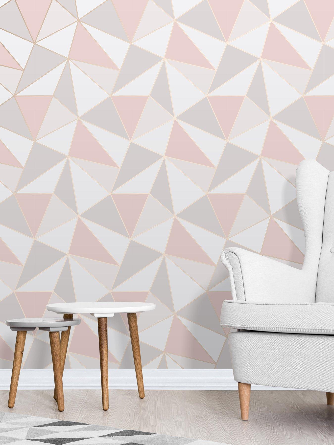 Product photograph of Fine D Cor Fine Decor Apex Geo Rose Gold Wallpaper from very.co.uk
