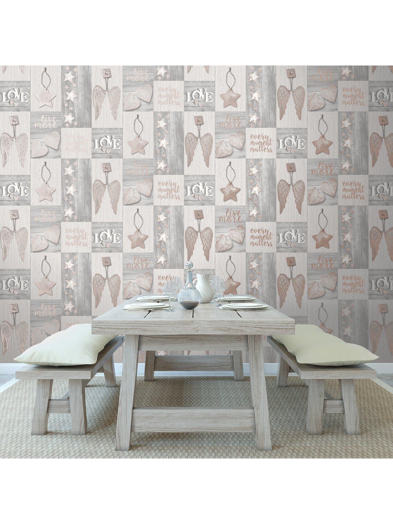Product photograph of Crown Starlight Home Rose Gold Amp Grey Wallpaper from very.co.uk