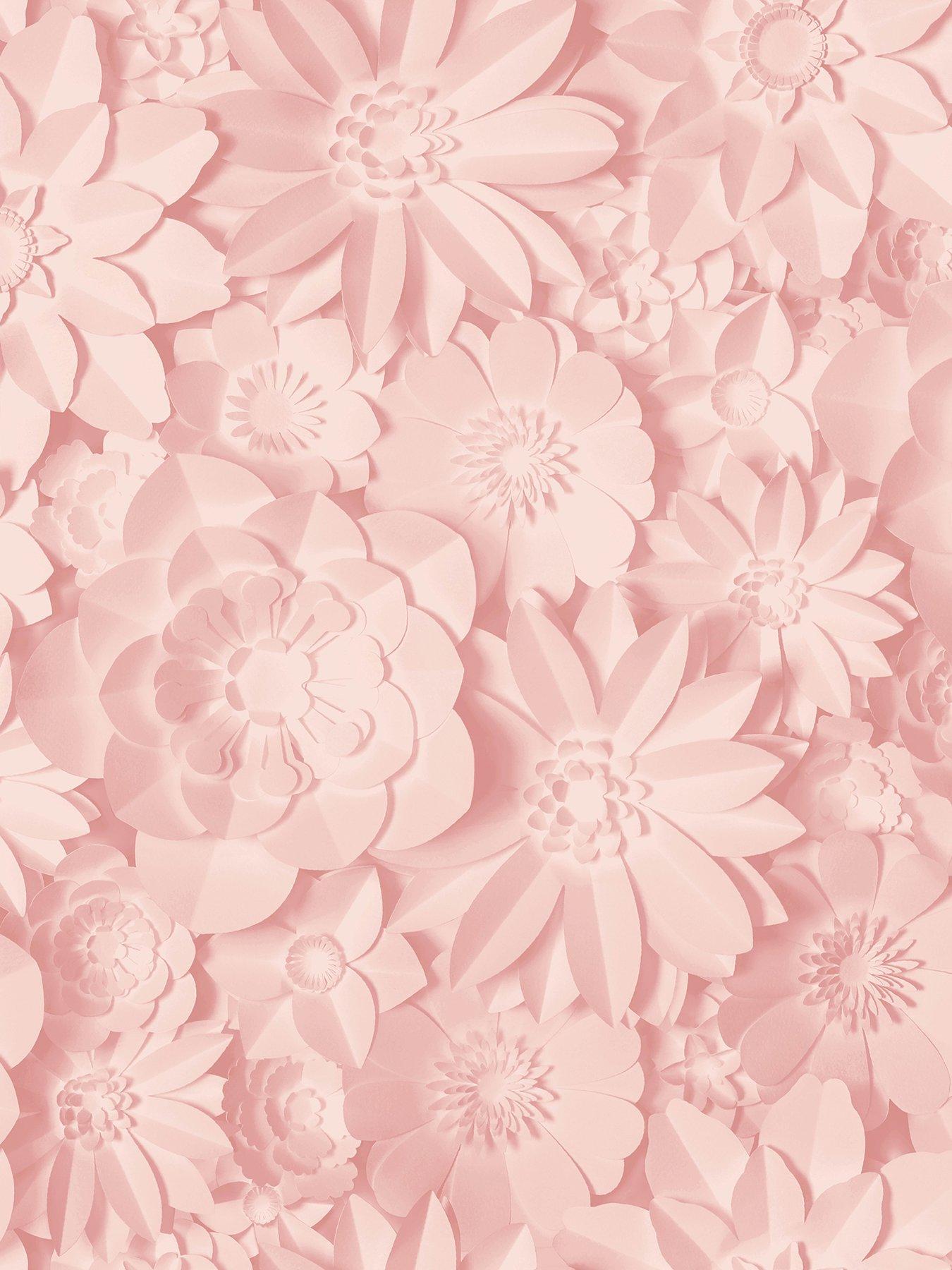 Product photograph of Fine D Cor 3d Effect Floral Pink Wallpaper from very.co.uk
