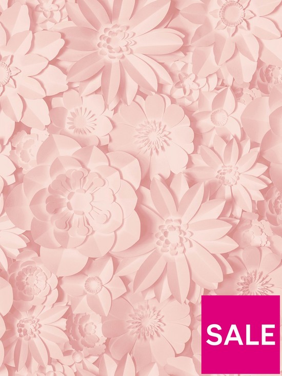 stillFront image of fine-dcor-3d-effect-floral-pink-wallpaper