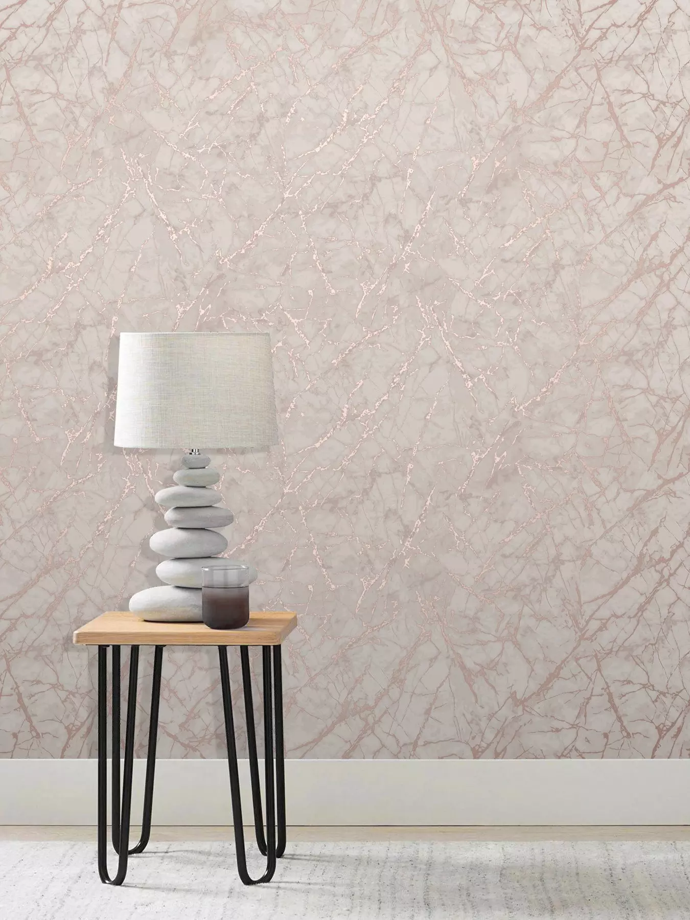 Fine Decor Apex Rose gold effect Geometric Smooth Wallpaper